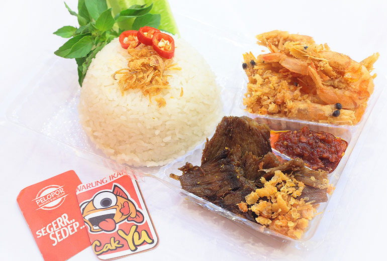 Nasi Kotak Sedep Udang Cak Yu